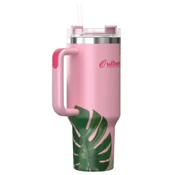 Stainless Steel Double-Walled Vacuum Insulated Tumbler with Straw, 40 oz., Tropical Pink (OUTD9249)<Outdoors Professional Online