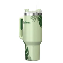 Stainless Steel Double-Walled Vacuum Insulated Tumbler with Straw, 40 oz., Tropical Green (OUTD9232)<Outdoors Professional Online