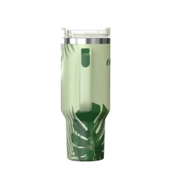 Stainless Steel Double-Walled Vacuum Insulated Tumbler with Straw, 40 oz., Tropical Green (OUTD9232)<Outdoors Professional Online