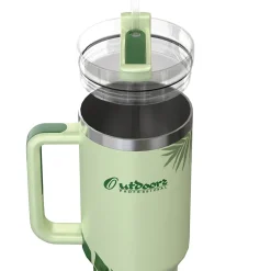Stainless Steel Double-Walled Vacuum Insulated Tumbler with Straw, 40 oz., Tropical Green (OUTD9232)<Outdoors Professional Online