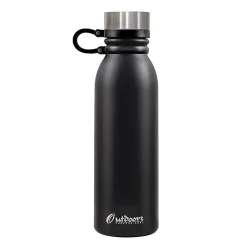 Outdoors Professional Stainless Steel Double-Walled Vacuum-Insulated Travel Bottle, 20 oz., Black (OUTD3675)