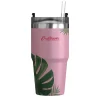 Stainless Steel Double-Walled Vacuum Insulated Tumbler with Straw, 20 oz., Tropical Pink (OUTD9201)<Outdoors Professional New
