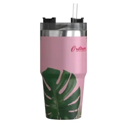 Stainless Steel Double-Walled Vacuum Insulated Tumbler with Straw, 20 oz., Tropical Pink (OUTD9201)<Outdoors Professional New