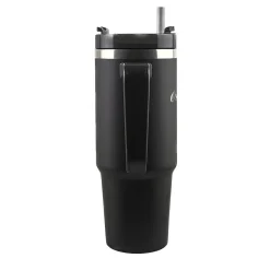 Stainless Steel Double-Walled Vacuum Insulated Tumbler with Straw, 30 oz., Black (OUTD9027)<Outdoors Professional Hot