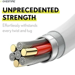 Apple MFi Certified Lighting USB 4ft Cable for iPhone/iPad/iPod Touch, White, Pack of 3 (CE14541A)<Overtime