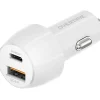 Dual USB-A/USB-C Universal Car Charger, White (OTC2USB2ASL)<Overtime Clearance