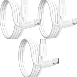 USBC Certified Charging Cables USB-C to USB-C Charging Cable, 6 ft., White, 3/Pack (MFIBLACK10FT)<Overtime Clearance