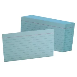 Index Cards*Oxford 3" x 5" Index Cards, Lined Blue, 100/Pack (OXF 7321 BLU)