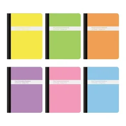 Composition Notebooks|Oxford Composition Notebooks, 7.5" x 9.75", College Ruled, 100 Sheets, Assorted Colors, 6/Pack (64957)