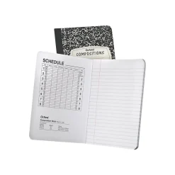 Composition Notebooks|Oxford Composition Notebooks, 9.75" x 7.5", Wide Ruled, 120 Sheets, Black (09-6120)