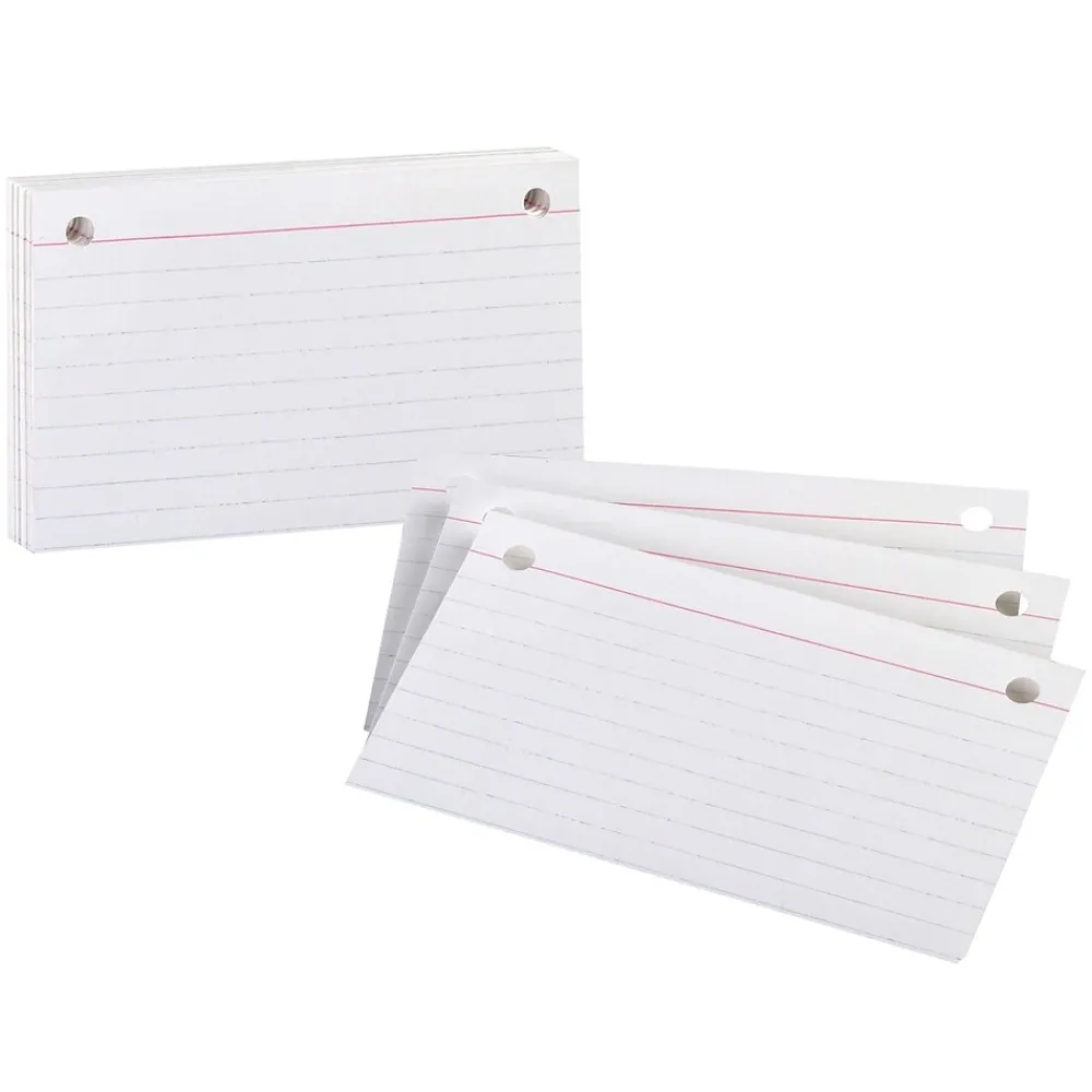 Index Cards*Oxford ® Printable Ruled Index Card, 3" x 5", Ruled, White, 50/pack (7351)
