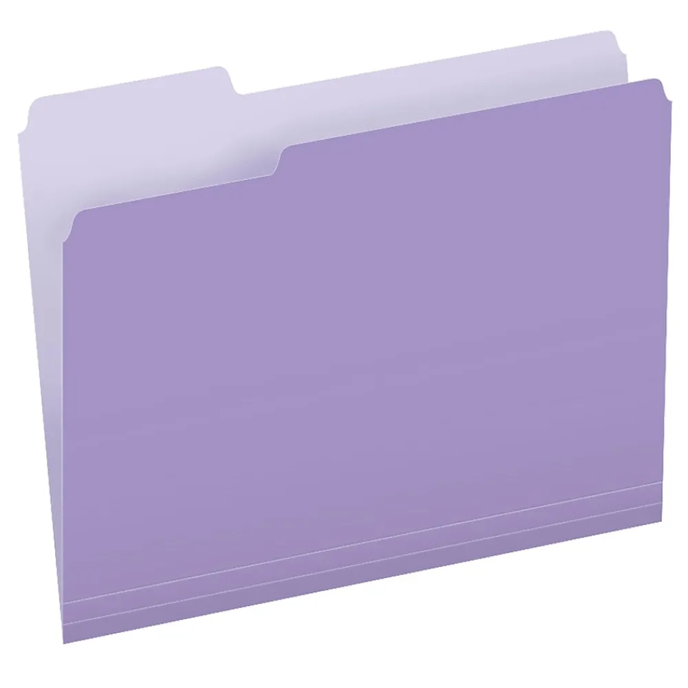 File Folders|Oxford Recycled File Folder, 1/3-Cut Tab, Letter Size, , 100/Box (1521/3LAV) Lavender
