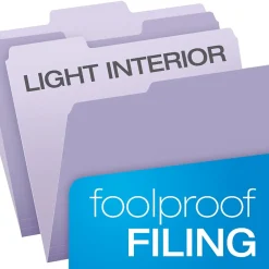 File Folders|Oxford Recycled File Folder, 1/3-Cut Tab, Letter Size, , 100/Box (1521/3LAV) Lavender