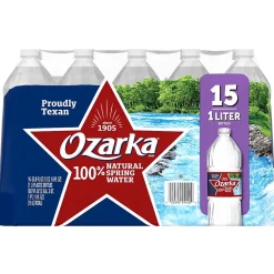 Ozarka 100% Natural Spring Water, Regular Flavor, 33.8 oz. Plastic Bottles, 15/Carton (11475188)