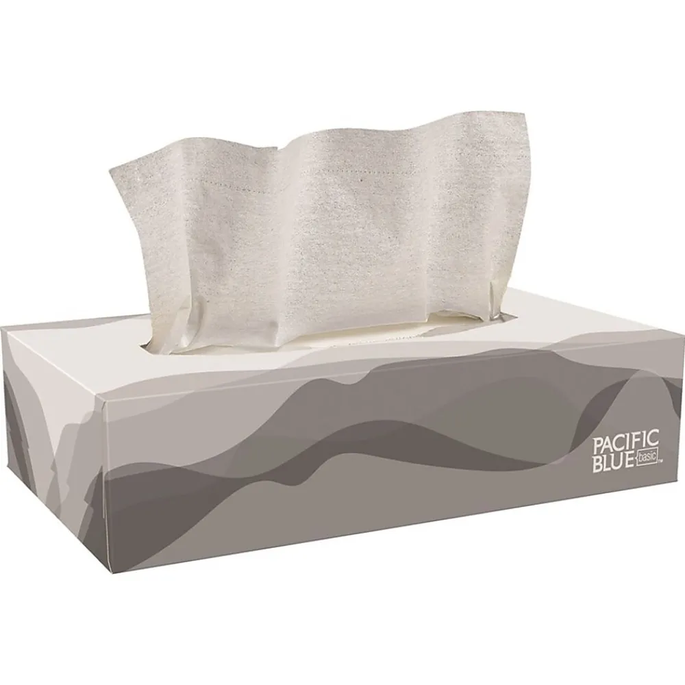 Facial Tissue, 2-ply, 100 Tissues/Box, 30 Boxes/Pack (47410)<Pacific Blue Basic Online