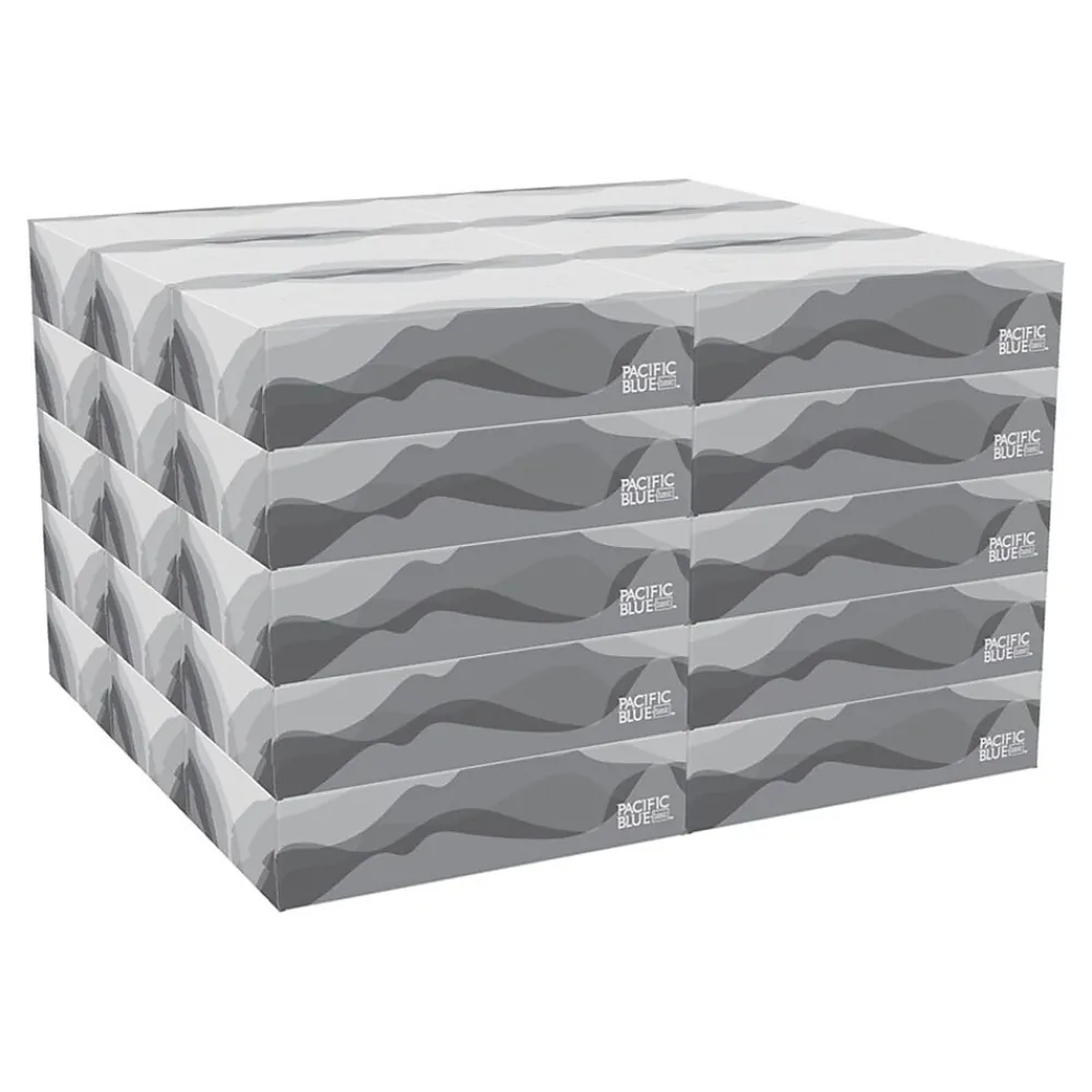 Facial Tissue, 2-ply, 100 Tissues/Box, 30 Boxes/Pack (47410)<Pacific Blue Basic Online