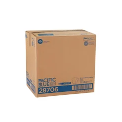 Pacific Blue Basic Recycled Hardwound Paper Towels, 1-ply, 350 ft./Roll, 12 Rolls/Carton (28706)