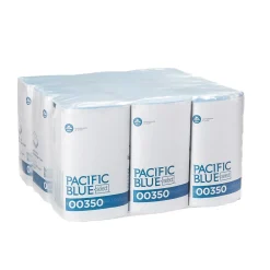 Poly Cleaning Wipers, 10.25" x 9.5", Blue, 250 Wipers/Box, 9/Carton (350)<Pacific Blue Select