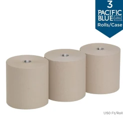 Pacific Blue Ultra 8” High-Capacity Recycled Paper Towel Roll by GP PRO, 1-Ply, Brown, 1150’/Roll, 3 Rolls/Carton (26496)