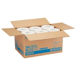 Pacific Blue Ultra Hardwound Paper Towels, 1-ply, 400 ft./Roll, 6 Rolls/Carton (26610)