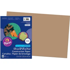 Construction Paper*Pacon 12" x 18" Construction Paper, Light Brown, 50 Sheets/Pack (PAC6907)
