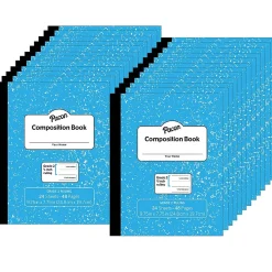 Composition Notebooks|Pacon Composition Notebooks, 7.75" x 9.75", Wide Ruled, 24 Sheets, Blue, 24/Bundle (PACMMK37138-24)