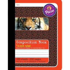 Composition Notebooks|Pacon Composition Notebooks, 9.75" x 7.5", Primary Ruled, 100 Sheets, Multicolor, 6/Bundle (PAC2427-6)