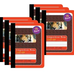 Composition Notebooks|Pacon Composition Notebooks, 9.75" x 7.5", Primary Ruled, 100 Sheets, Multicolor, 6/Bundle (PAC2427-6)