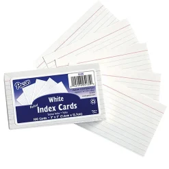 Index Cards*Pacon ® Index Cards, 3"x5", Ruled, White, 100 cards (PAC5135)