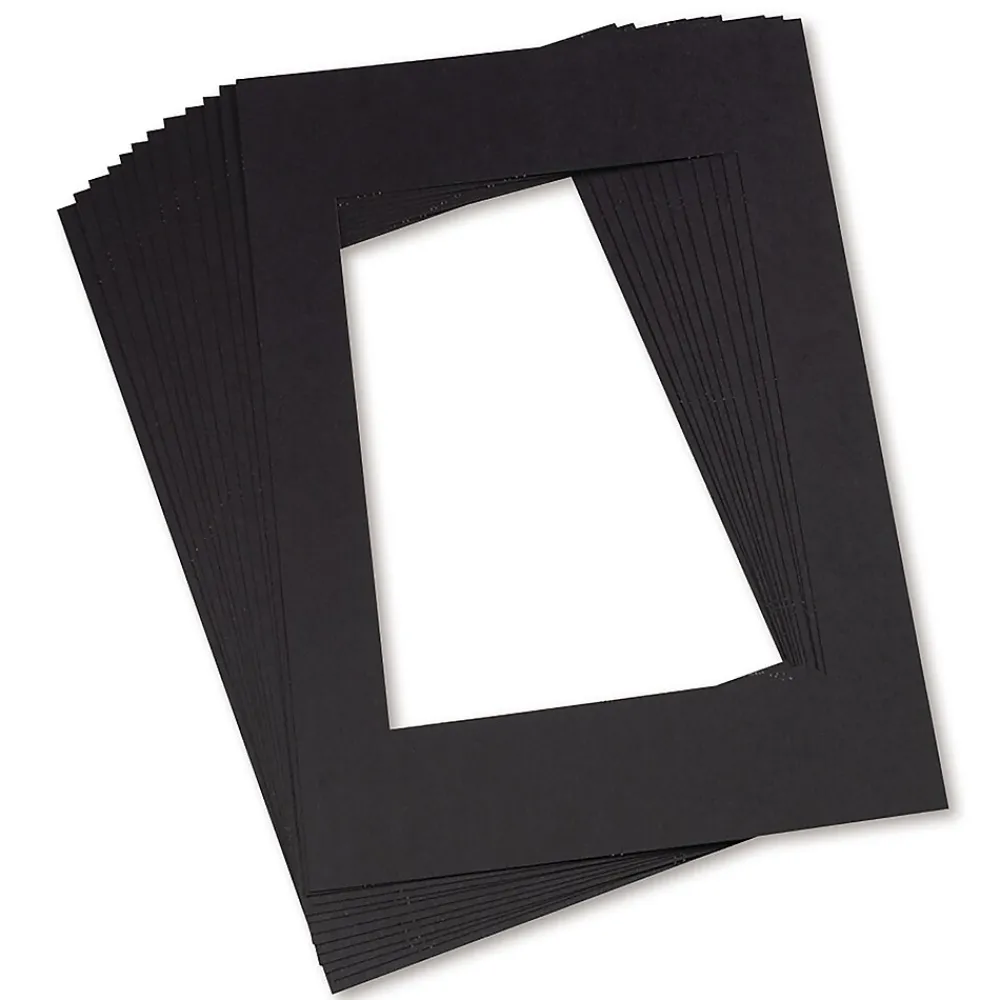 Photo Paper*Pacon ® Pre-Cut Mat Frames, 11.5" x 16.75" Frame, 8" x 10.75" Window, Black, 12 Per Pack, 2 Packs (PAC72560-2)
