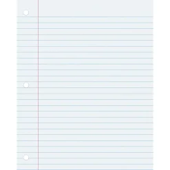 Filler Paper|Pacon Wide Ruled Filler Paper, 8" x 10.5", 3-Hole Punched, 150 Sheets/Pack, 6 Packs/Bundle (PACMMK09250-6)