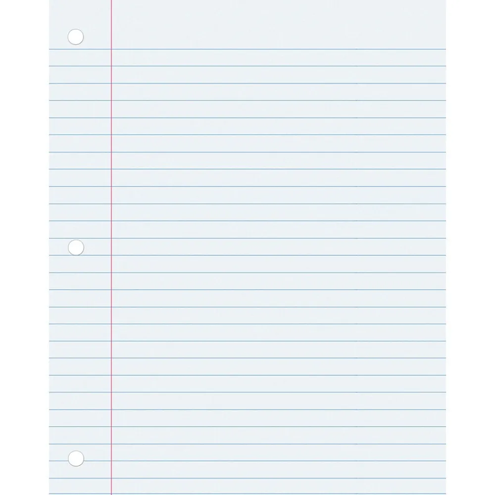 Filler Paper|Pacon Wide Ruled Filler Paper, 8" x 10.5", 3-Hole Punched, 150 Sheets/Pack, 6 Packs/Bundle (PACMMK09250-6)