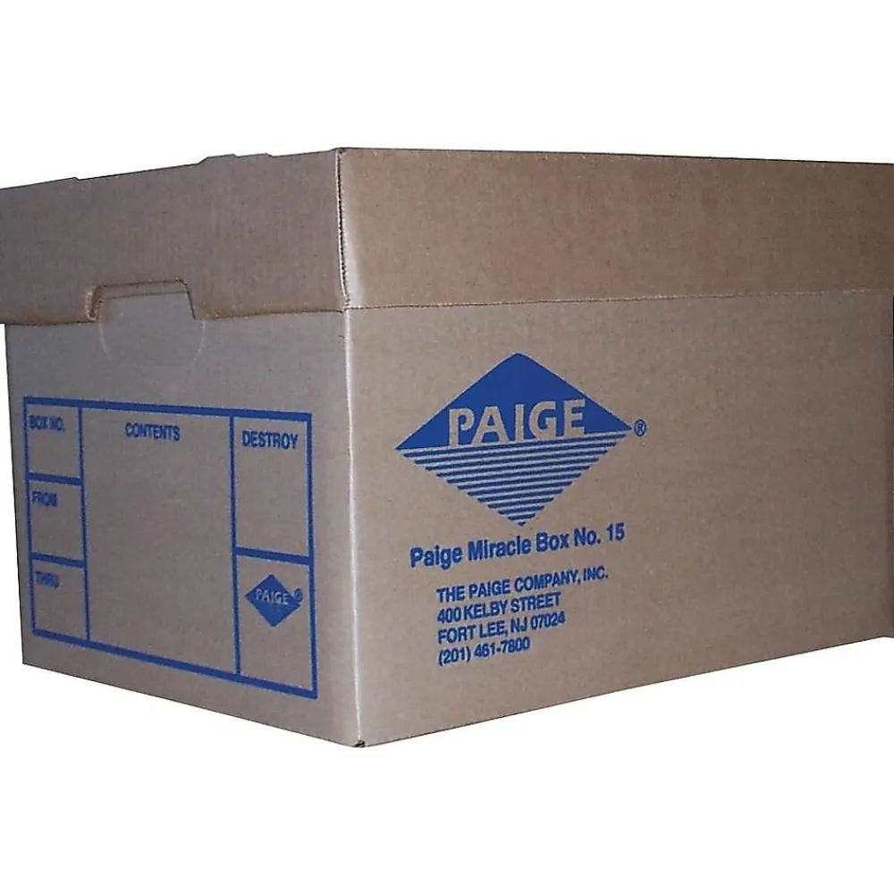 File Storage|Paige Miracle Corrugated Box, Letter/Legal Size, Brown (MB-15)