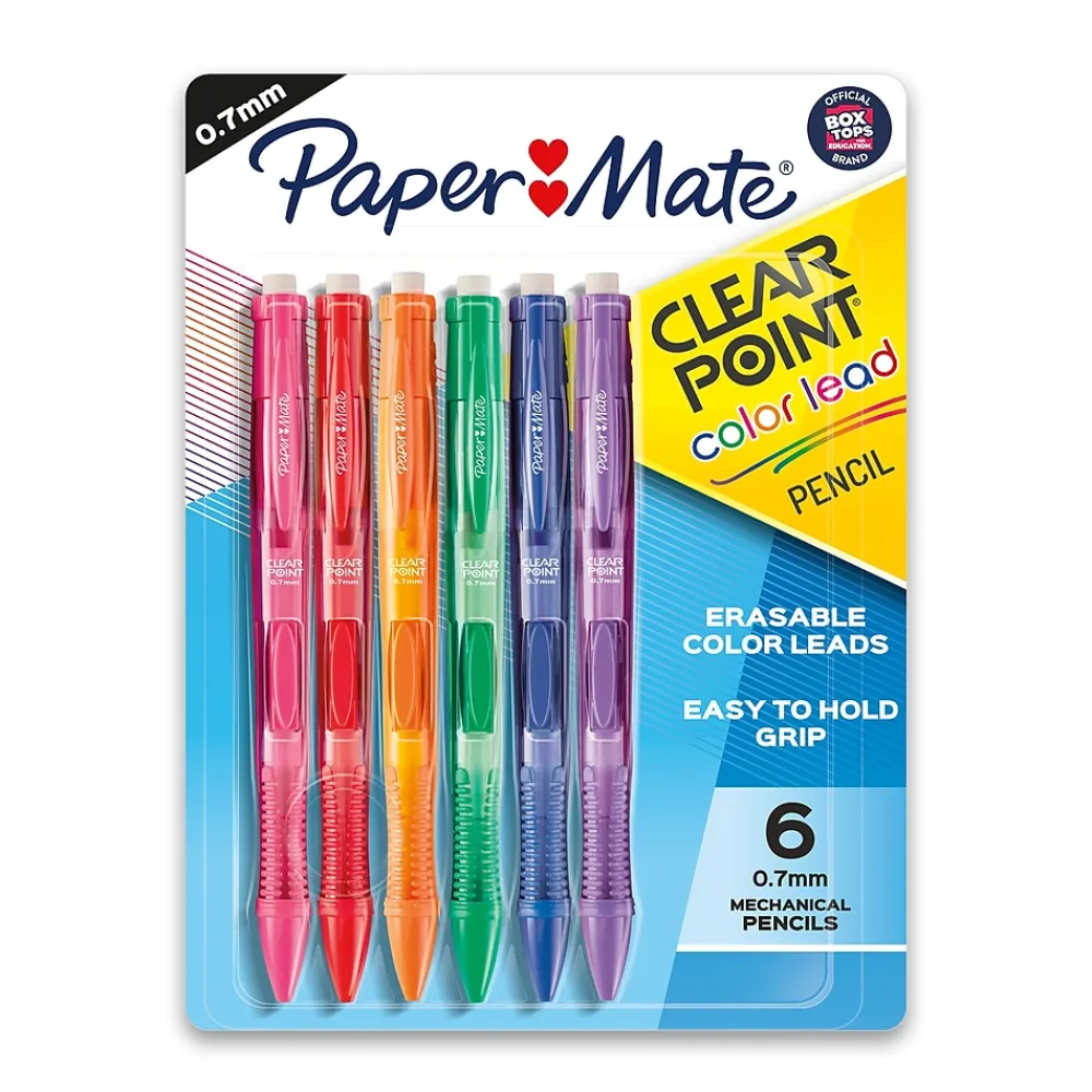 Pencils|Paper Mate ClearPoint Mechanical Pencil, 0.7mm, #2 Soft Lead, 6/Pack (1984678)