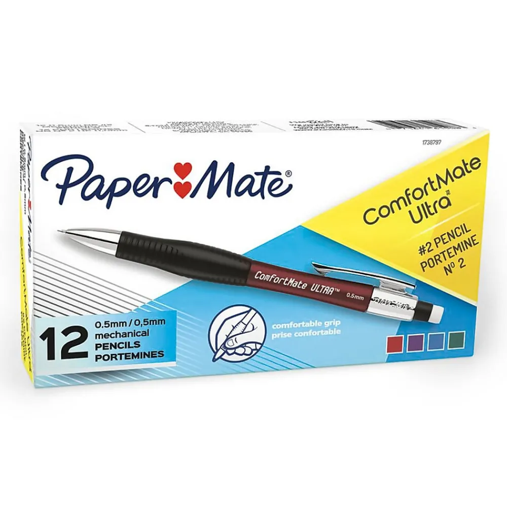 Pencils|Paper Mate Comfortmate Ultra Mechanical Pencil, 0.5mm, #2 Medium Lead, Dozen (1738797)