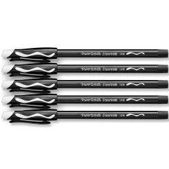 Pens|Paper Mate Eraser Mate Erasable Ballpoint Pen, Medium Point, Black Ink, 5/Pack (3163558PP)