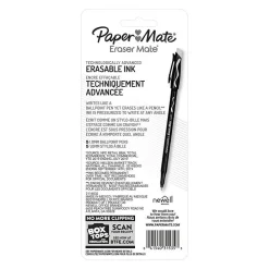 Pens|Paper Mate Eraser Mate Erasable Ballpoint Pen, Medium Point, Blue Ink, 5/Pack (3153558PP)