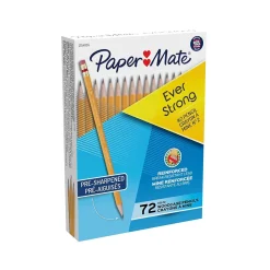 Pencils|Paper Mate EverStrong Erasable Woodcase Pencil, Black, 72/Box (2154955)