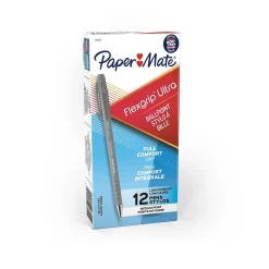 Pens|Paper Mate Flexgrip Ultra Ballpoint Pen, Medium Point, Black Ink, Dozen (9630131)