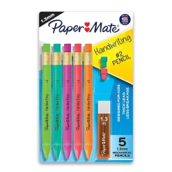 Pencils|Paper Mate Handwriting Mechanical Pencil, 1.3mm, #2 Medium Lead, 5/Pack (2017483)