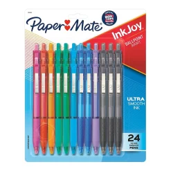 Pens|Paper Mate InkJoy 300 RT Retractable Ballpoint Pen, Medium Point, Assorted Ink, 24/Pack (1945926)