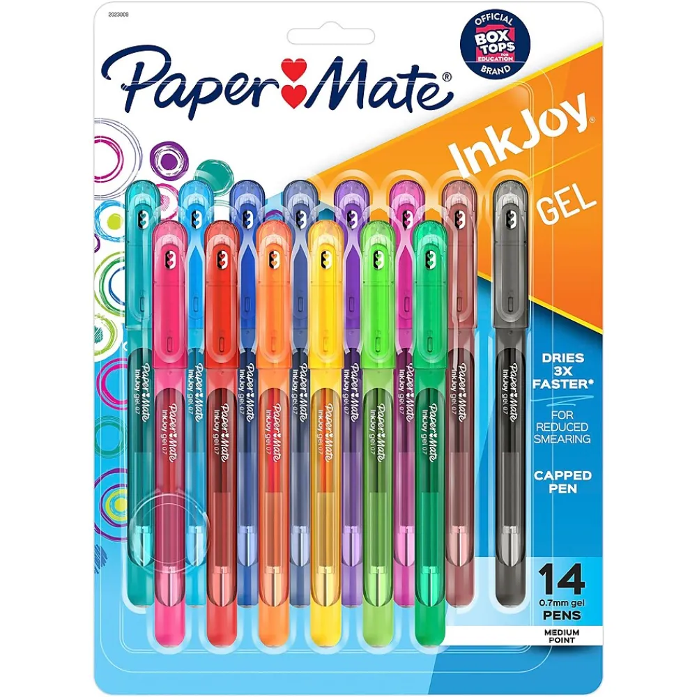 Pens|Paper Mate InkJoy Gel Pen, Medium Point, Assorted Ink, 14/Pack (2023009)