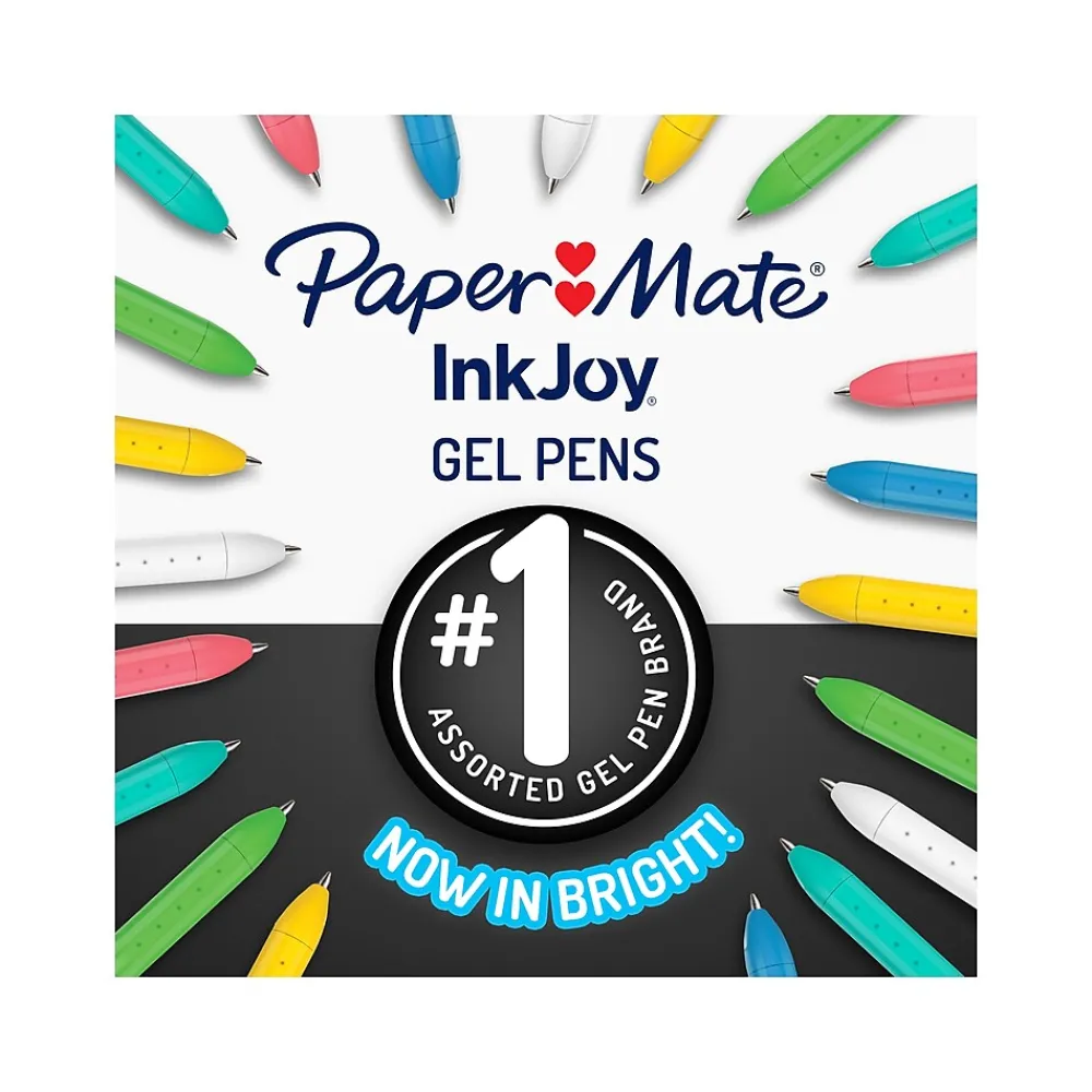Pens|Paper Mate InkJoy Retractable Gel Pens, Medium Point, 0.7mm, Assorted Inks, 6/Pack (2173765)