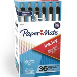 Pens|Paper Mate InkJoy 300RT Retractable Ballpoint Pens, Medium Point, 1.0mm, Black Ink, 36/Pack (1921068/1951378)