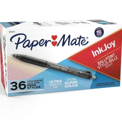 Pens|Paper Mate InkJoy 300RT Retractable Ballpoint Pens, Medium Point, 1.0mm, Black Ink, 36/Pack (1921068/1951378)