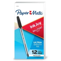 Pens|Paper Mate InkJoy 50ST Ballpoint Pen, Medium Point, Black Ink, Dozen (2013154)