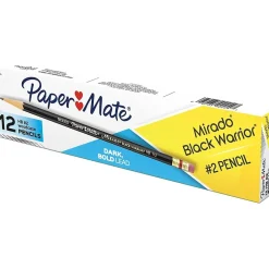 Pencils|Paper Mate Mirado Black Warrior Wooden Pencil, 2.2mm, #2 Soft Lead, Dozen (2254)