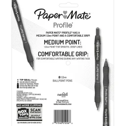 Pens|Paper Mate Profile Ballpoint Pen, Medium Point, Black Ink, 8 Pack (2095460)