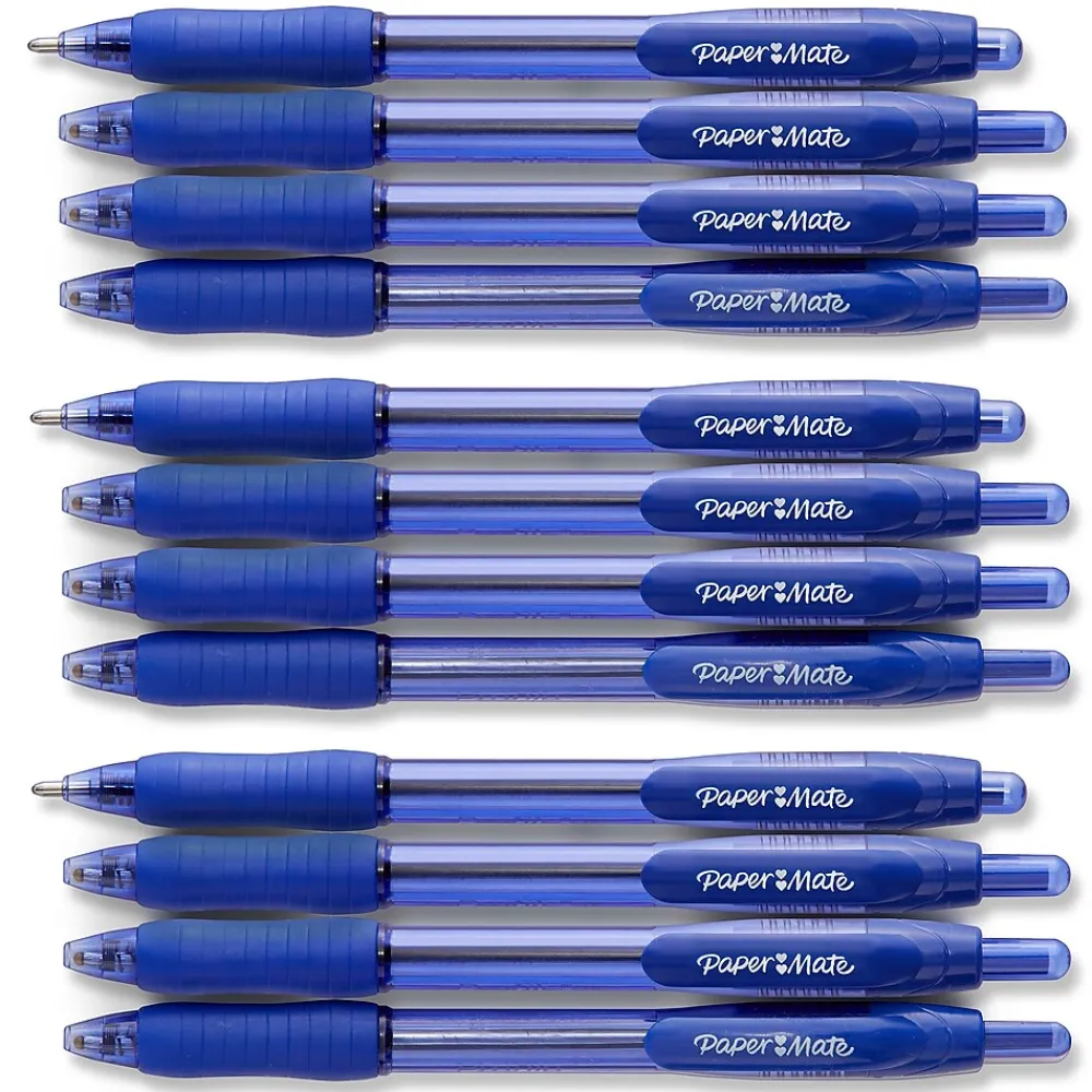 Pens|Paper Mate Profile Retractable Ballpoint Pen, Bold Point, Blue Ink, Dozen (89466)