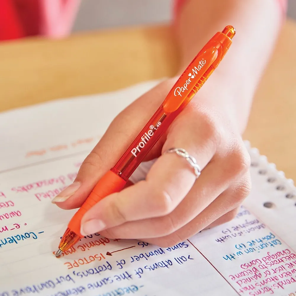 Pens|Paper Mate Profile Retractable Ballpoint Pen, Bold Point, Blue Ink, Dozen (89466)